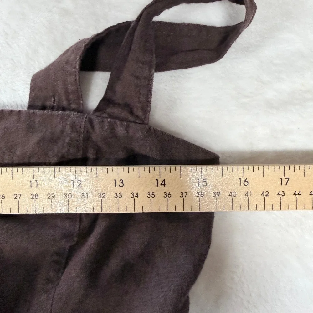House‎ of Harlow 1960 Brown Linen Blend Utility Short Romper Button Front Sz 4
